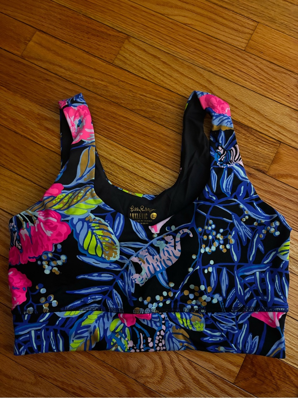 Lilly Pulitzer Sports Bra with Neon Floral Print
